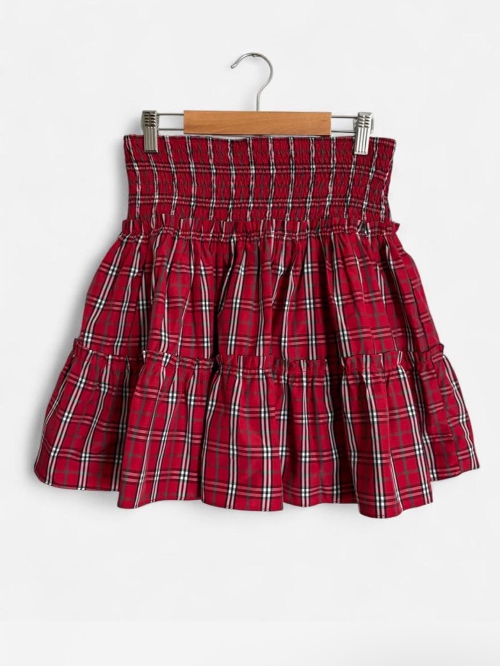 J.Marie Hollin Plaid Print High Rise A-Line Pull-On Tiered Skort | M | Like New